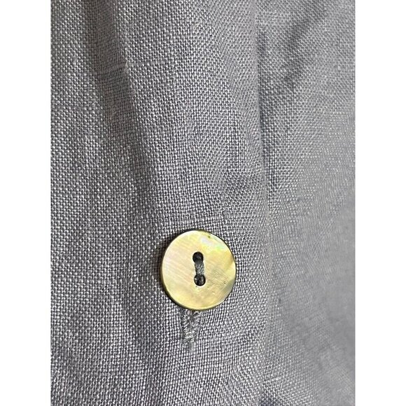 Irish Linen Floral Embroidery Shirt 1X Coastal Preppy Classic Western Boho Chic - Picture 6 of 12